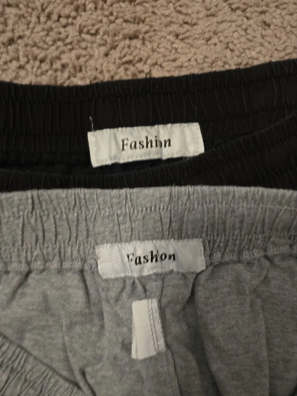 Casual Knit Drawstring Shorts - Black & Heather Gray